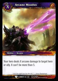 warcraft tcg war of the elements arcane missiles