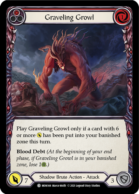 Graveling Growl (Red)  1st Edition (FOIL)
