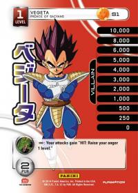 dragonball z base set dbz vegeta prince of saiyans