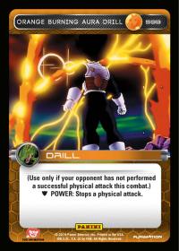 dragonball z base set dbz orange burning aura drill