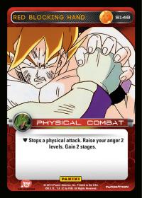 dragonball z base set dbz red blocking hand