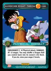 dragonball z base set dbz namekian right throw foil