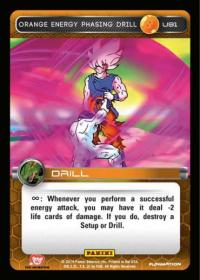 dragonball z base set dbz orange energy phasing drill foil