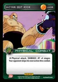 dragonball z base set dbz saiyan gut kick foil