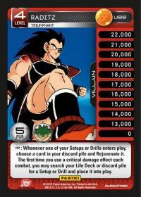 dragonball z heroes and villains raditz triumphant foil