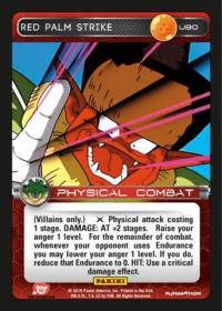 dragonball z heroes and villains red palm strike