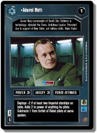 star wars ccg premiere limited admiral motti