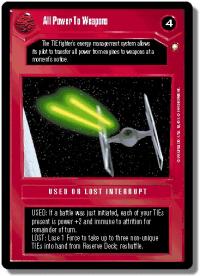 star wars ccg special edition all power to weapons