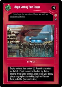 star wars ccg coruscant begin landing your troops