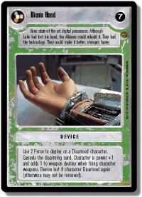 star wars ccg cloud city bionic hand