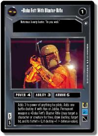 star wars ccg enhanced boba fett with blaster rifle