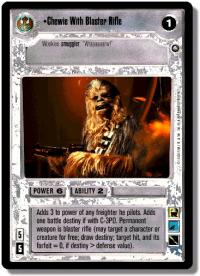 star wars ccg enhanced chewie with blaster rifle