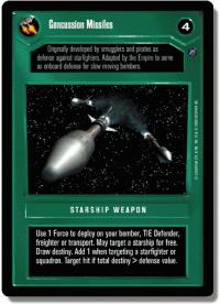 star wars ccg death star ii concussion missles dark