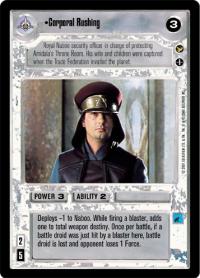 star wars ccg theed palace corporal rushing