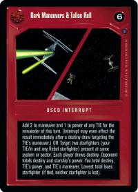 star wars ccg reflections ii premium dark maneuvers tallon roll