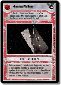 star wars ccg dagobah revised egregious pilot error wb