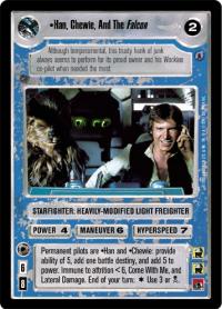star wars ccg reflections iii premium han chewie and the falcon