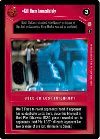 star wars ccg coruscant kill them immediately