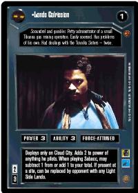 star wars ccg cloud city lando calrissian dark