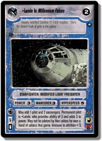 star wars ccg enhanced lando in millennium falcon