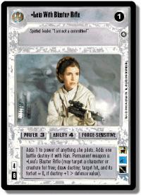 star wars ccg enhanced leia with blaster rifle