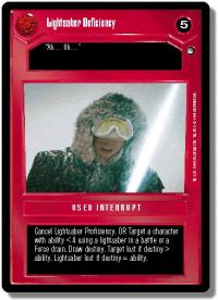 star wars ccg hoth limited lightsaber deficiency
