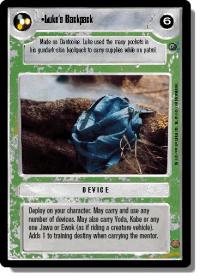 star wars ccg dagobah revised luke s backpack wb