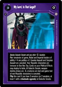 star wars ccg coruscant my lord is that legal