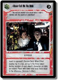 star wars ccg dagobah revised never tell me the odds wb