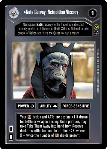 Nute Gunray, Neimoidian Viceroy (AI)