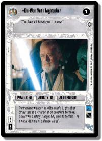 star wars ccg enhanced obi wan with lightsaber