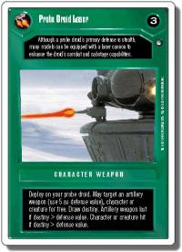 star wars ccg hoth revised probe droid laser wb