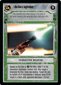 star wars ccg reflections iii premium qui gon s lightsaber