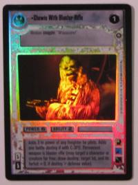 star wars ccg reflections ii foil chewie with blaster rifle foil