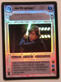 star wars ccg reflections ii foil luke with lightsaber foil