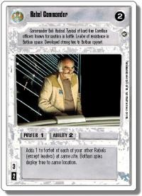 star wars ccg a new hope revised rebel commander wb