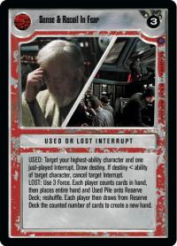 star wars ccg reflections ii premium sense recoil in fear