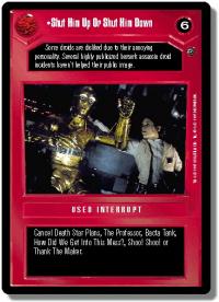 star wars ccg dagobah revised shut him up or shut him down wb