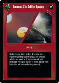 star wars ccg reflections ii premium sunsdown too cold for speeders