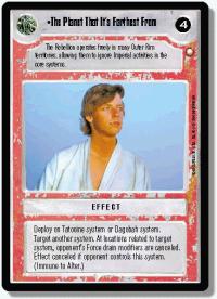 star wars ccg special edition the planet that it s farthest from