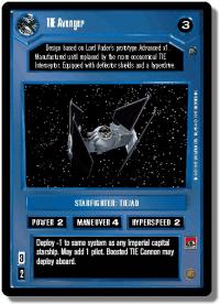 star wars ccg dagobah revised tie avenger wb