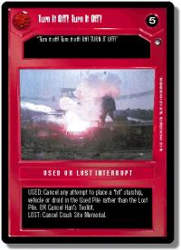 star wars ccg hoth limited turn it off turn it off