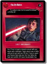 star wars ccg tournament foils you are beaten foil