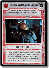 star wars ccg hoth limited you have failed me for the last time