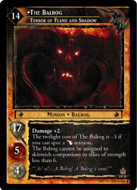 lotr tcg lotr promotional the balrog terror of flame and shadow p