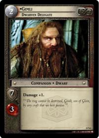 lotr tcg lotr promotional gimli dwarven delegate p