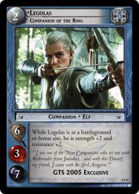 lotr tcg lotr promotional legolas companion of the ring p