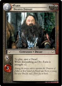 lotr tcg fellowship of the ring foils farin dwarven emissary foil