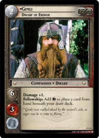 lotr tcg fellowship of the ring foils gimli dwarf of erebor foil