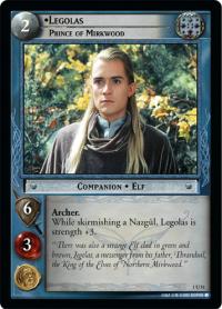 lotr tcg fellowship of the ring foils legolas prince of mirkwood foil